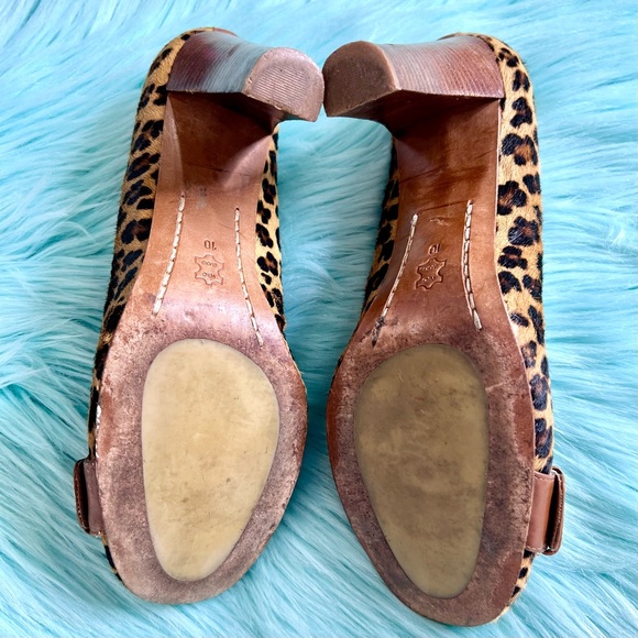 Michael Kors CALF HAIR Leopard Print LEATHER Heels Women’s 10M Vintage Pumps - Picture 12 of 16